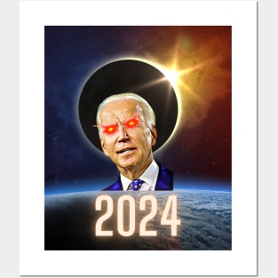 Joe Biden Dark Brandon Total Solar Eclipse 2024 Posters and Art